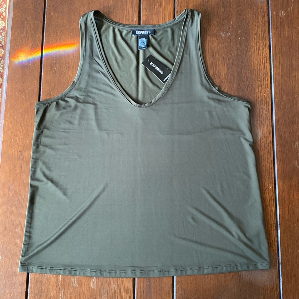 Express Dark Olive Tank Top - Picture 6 of 7